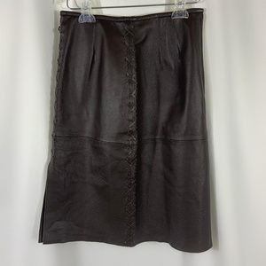 R2R BROWN FAUX LEATHER SKIRT